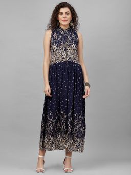 Gipsy - Navy Blue Printed Dress