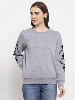 Gipsy - Grey Solid Sweatshirt