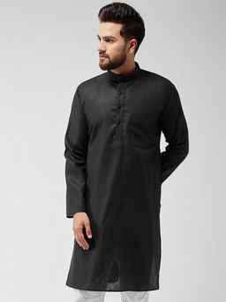 SOJANYA - Cotton Linen Black Only Long Kurta