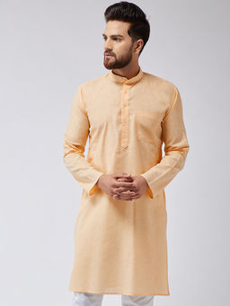 SOJANYA - Cotton Linen Yellow Only Long Kurta