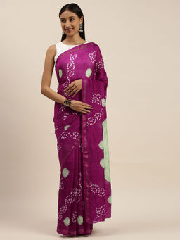 Geroo Jaipur - Hand Dyed Pink Bandhani Saree