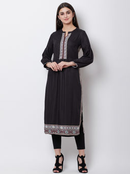 Biba - Black Solid Kurta