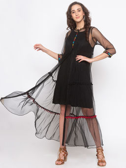 Globus - Black Embroidered Dress