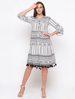 Globus - White Printed Dress