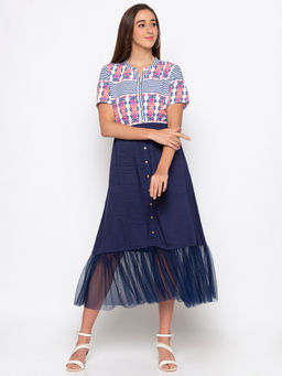 Globus - Navy Blue Printed Dress