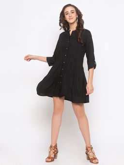 Globus - Black Solid Dress