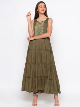 Globus - Olive Printed Dress