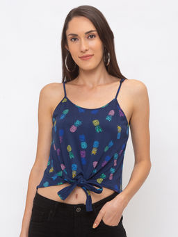 Globus - Navy Blue Printed Top