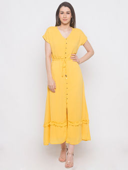 Globus - Yellow Solid Dress