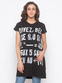 Globus - Black Printed Dress