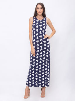 Globus - Navy Blue Printed Dress