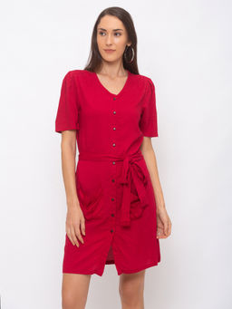 Globus - Red Solid Dress