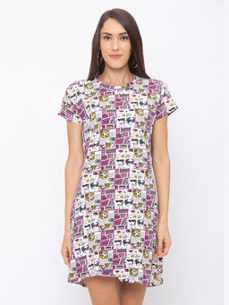 Globus - White Printed Dress