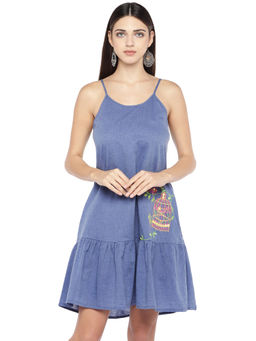 Globus - Blue Solid Dress
