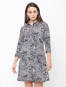 Globus - Black Printed Dress