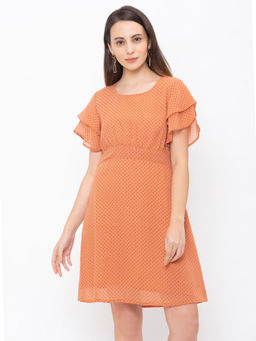 Globus - Rust Polka Dots Dress