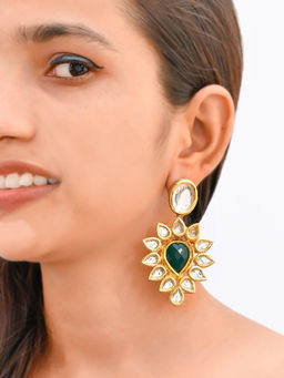 Silvermerc Designs - Green Brass Earrings