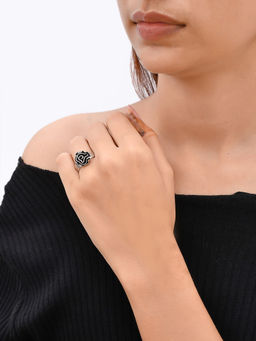 Silvermerc Designs - Rose Silver Plated Ring