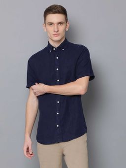 GANT - Navy Blue Solid Casual Shirt