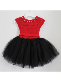 Woonie - Handmade Crocheted Frock with Embellished Neck