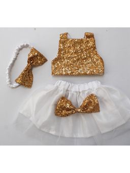 Woonie - Golden Sequin 3 pc Set for Girls with Headband