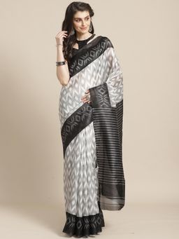 Sareemall - Black Art Silk Saree With Unstitched Blouse