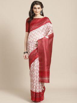 Sareemall - Maroon Art Silk Saree With Unstitched Blouse