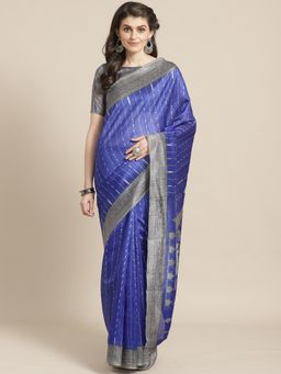 Sareemall - Blue Art Silk Saree With Unstitched Blouse