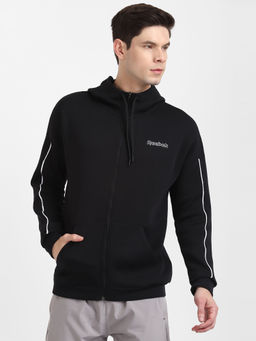 Reebok - Te Piping Fz Hoodie Black Training Jacket
