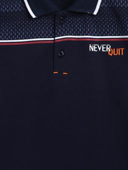 Lil Tomatoes - Navy Blue Printed Polo T-Shirt