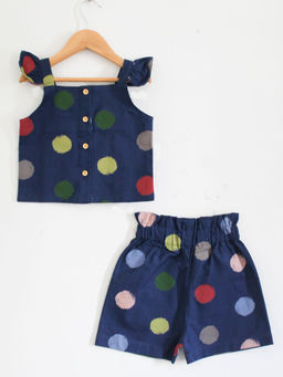 Woonie - Colourful Dot Print Shorts Set for Girls