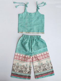 Woonie - Teal Wide Pants Summer Set for Girls