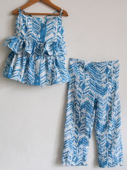 Woonie - Blue and White Cross Back Set for Girls