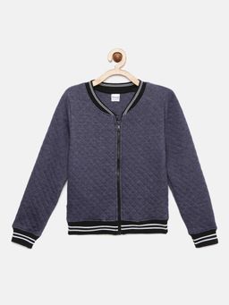 mackly - Girls Navy Blue Full Zip Sweatshirt