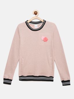 mackly - Girls Pink Embellished Sweatshirt