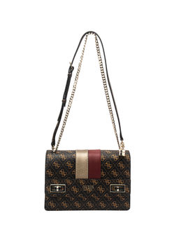 Guess - KATEY Brown Printed Sling and Cross Bags