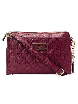 Guess - LOLA Maroon Printed Sling and Cross Bags