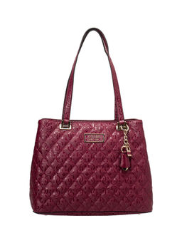 Guess - LOLA Maroon Printed Satchels