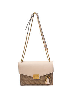 Guess - VALY Brown Printed Sling and Cross Bags