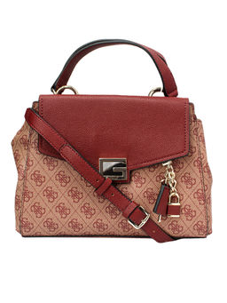 Guess - VALY Maroon Printed Satchels