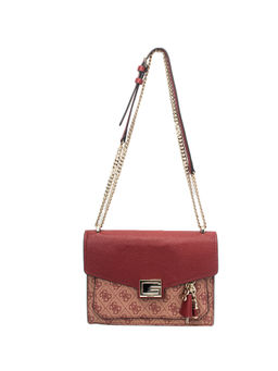 Guess - VALY Maroon Printed Sling and Cross Bags