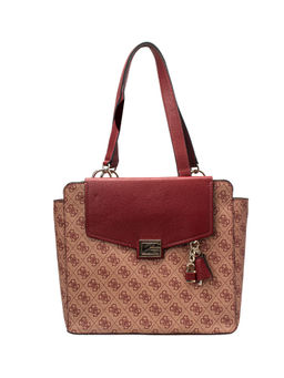 Guess - VALY Maroon Printed Satchels
