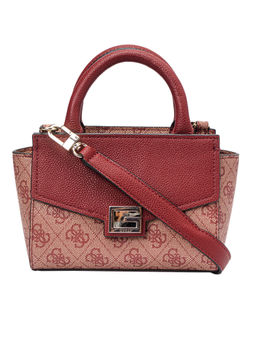 Guess - VALY Maroon Printed Satchels