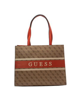 Guess - MONIQUE Orange Printed Tote Bags