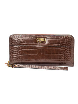 Guess - KATEY SLG LARGE ZIP AROUND Brown Wallet