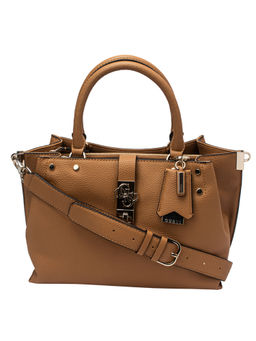 Guess - ALBURY Brown Printed Satchels