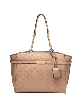 Guess - BEA Beige Printed Tote bags