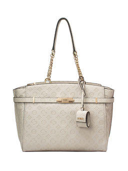 Guess - BEA White Printed Tote bags