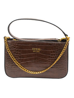 Guess - KATEY MINI TOP ZIP SHOULDER Brown Handbag