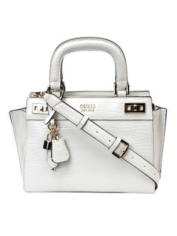 Guess - KATEY Off White Solid-Plain Satchels